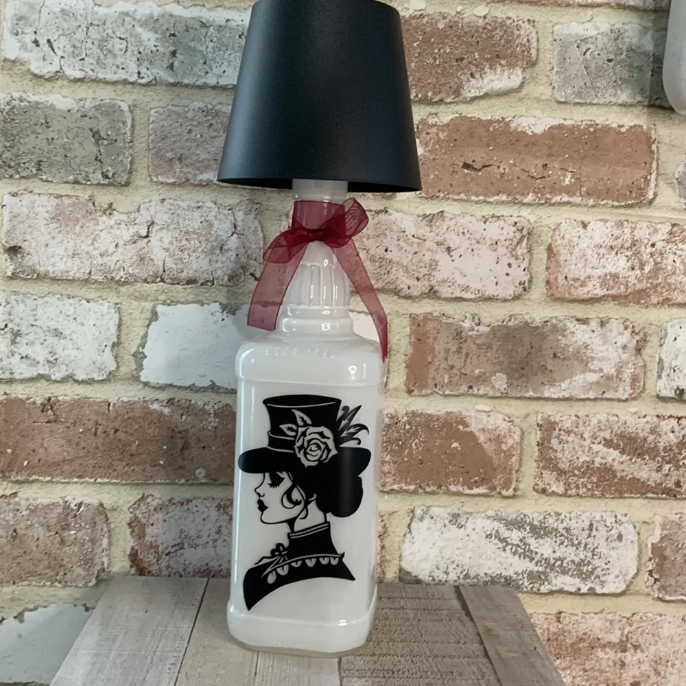 Hand Crafted Victorian spirit bottle, touch lantern